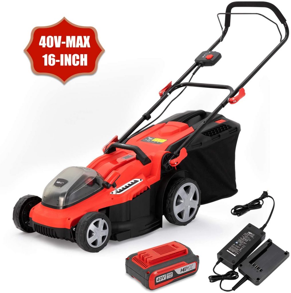 HENX 16-Inch Cordless Lawn Mower
